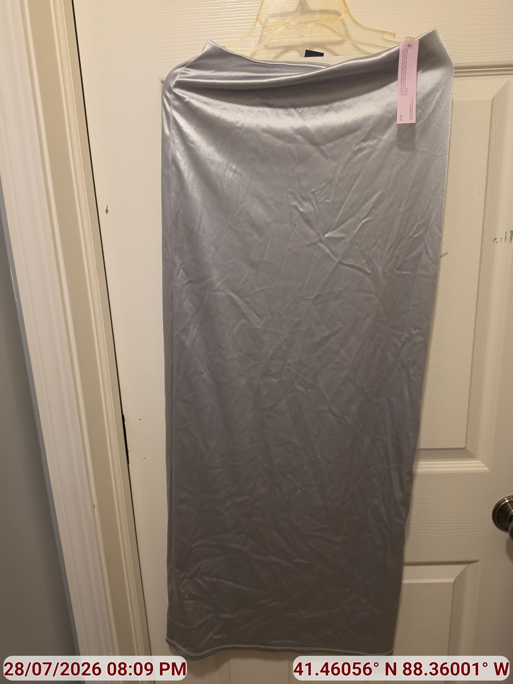 wild fable Silver Satin Maxi Skirt